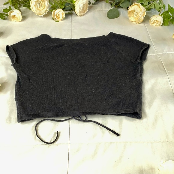 Women's Express Black Scrunch Up Crop Top (Sz.S) - Picture 4 of 4